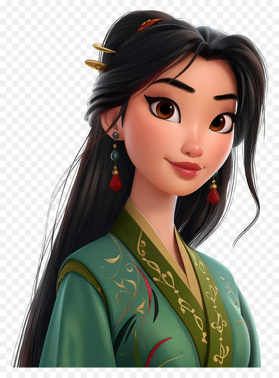 Princesse Mulan，Fille Animée PNG