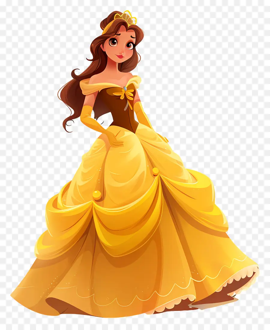 Belle Princesse，Princesse En Robe Jaune PNG