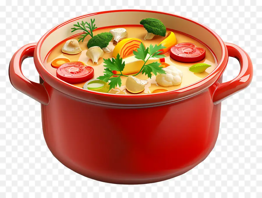 Soupe De Légumes，Soupe Au Pot Rouge PNG