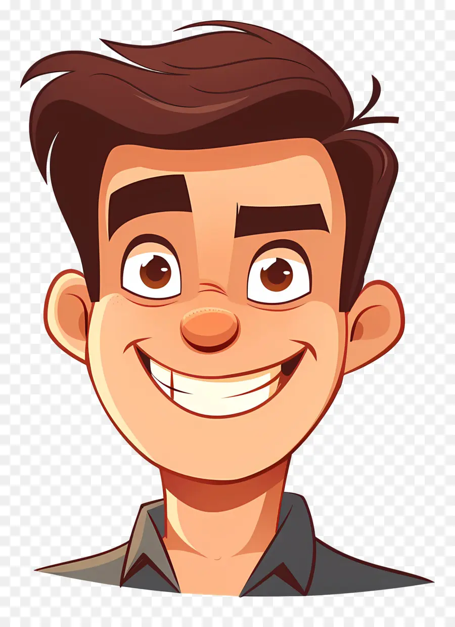 Tête D'homme Souriant，Homme De Dessin Animé PNG