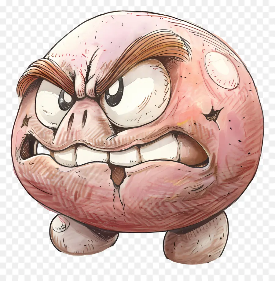 Goomba，Personnage De Dessin Animé En Colère PNG