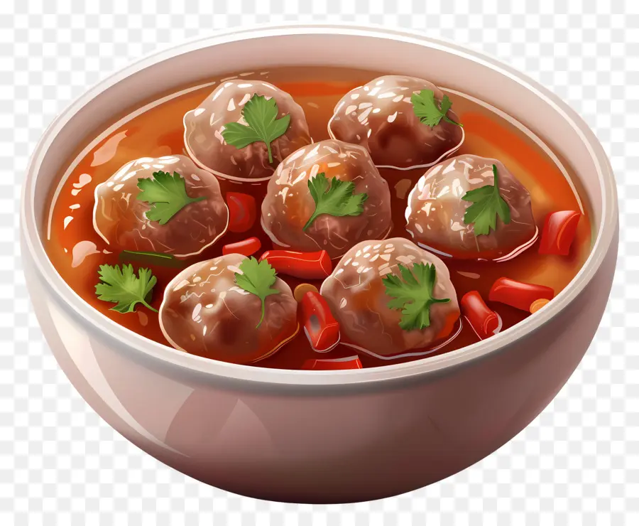 Soupe Aux Boulettes De Viande，Bol De Boulettes De Viande PNG