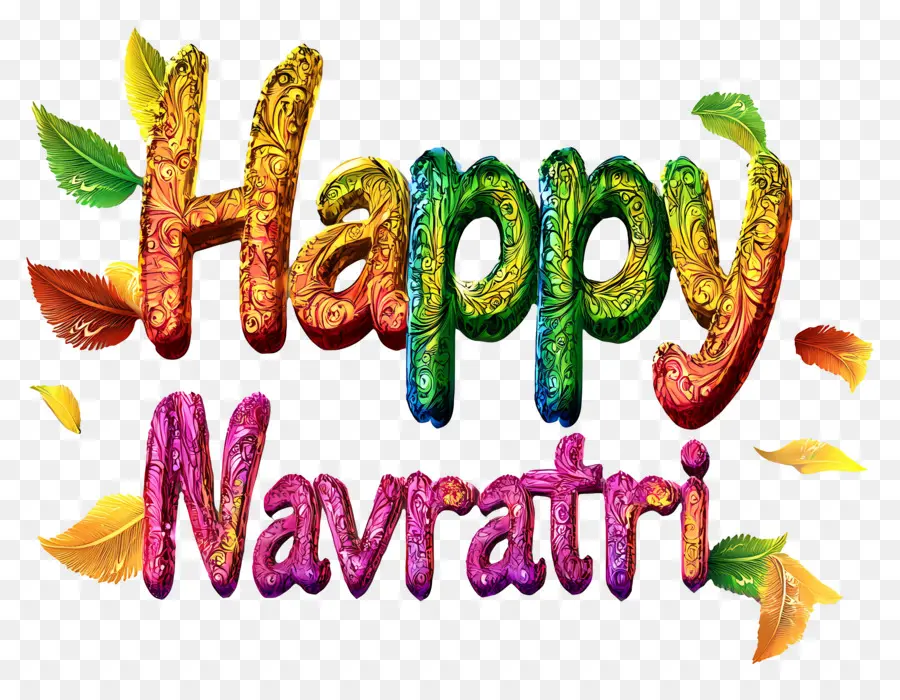 Joyeux Navratri，Joyeux Texte Navratri PNG