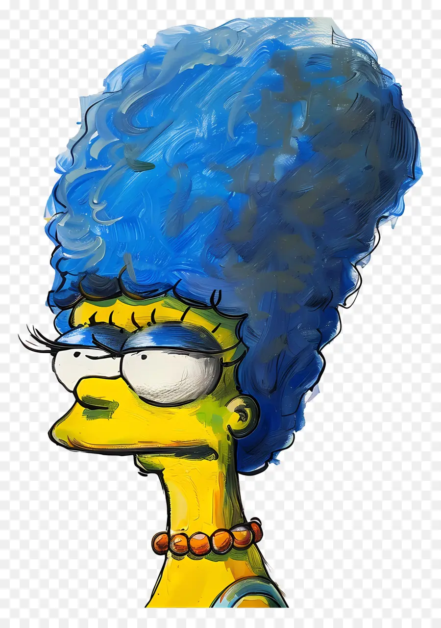 Marge Simpson，Personnage De Dessin Animé Aux Cheveux Bleus PNG