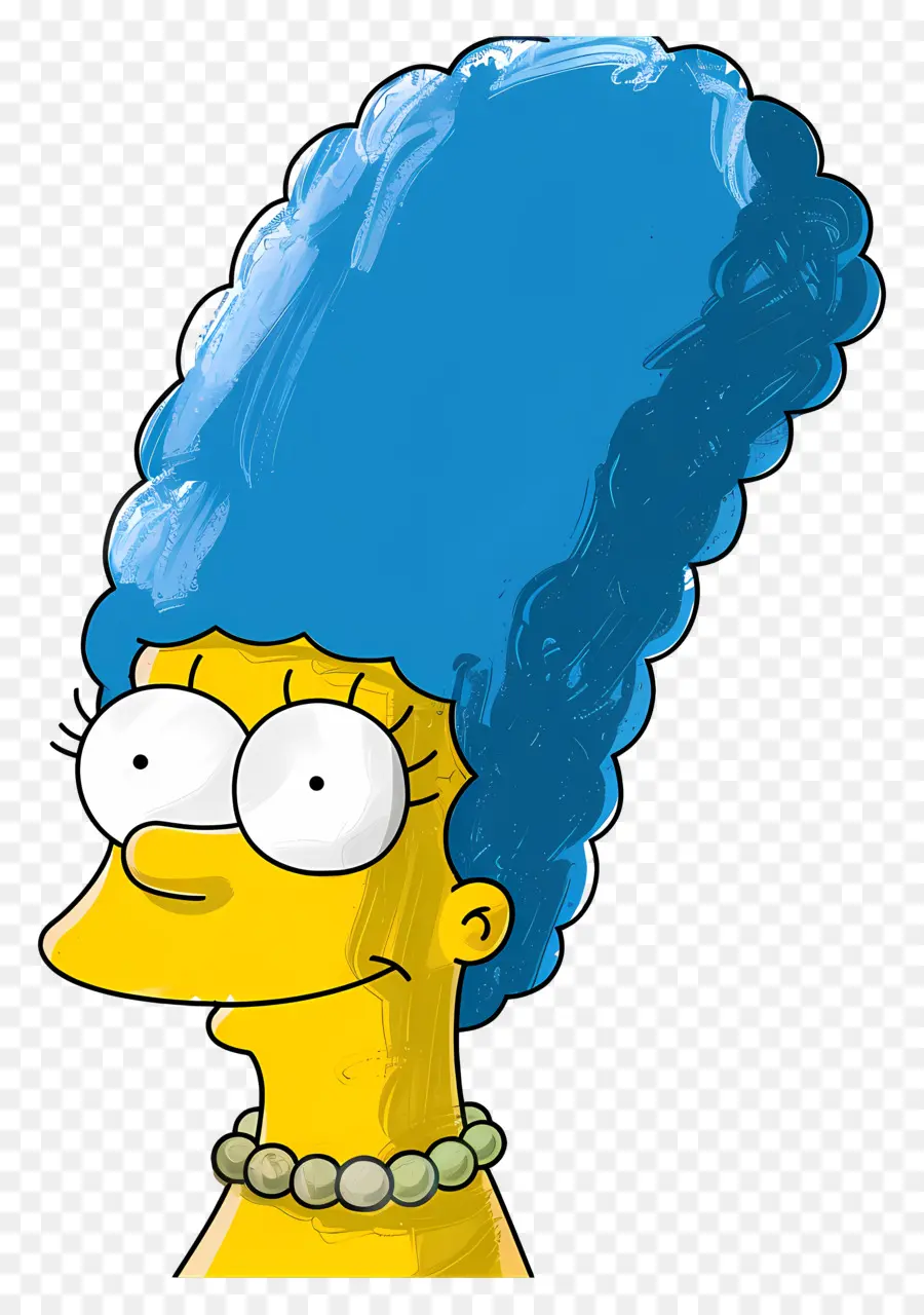 Marge Simpson，Personnage Aux Cheveux Bleus Avec Des Lunettes PNG