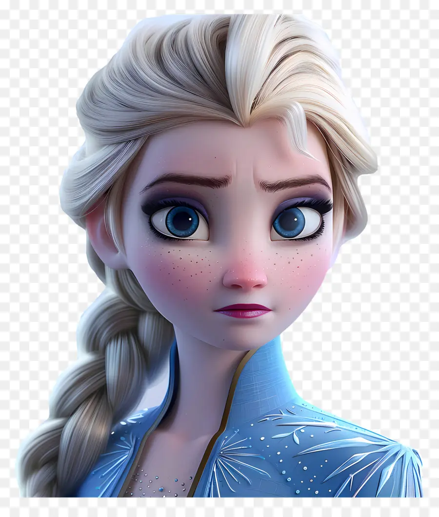 Princesse Elsa Congelée，Personnage De Tresse Blonde PNG