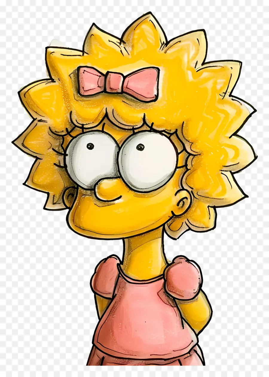 Maggie Simpson，Fille De Dessin Animé Jaune PNG