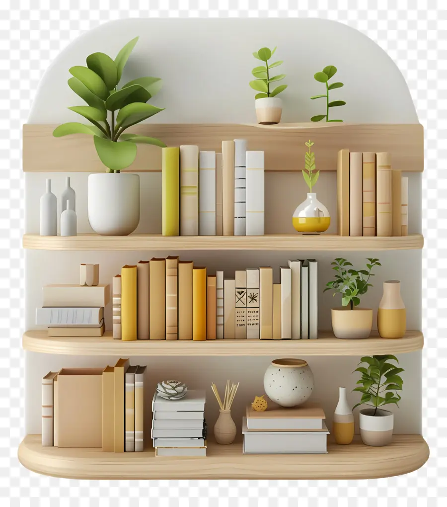 Meubles D'étagère，Bibliothèque Avec Plantes PNG