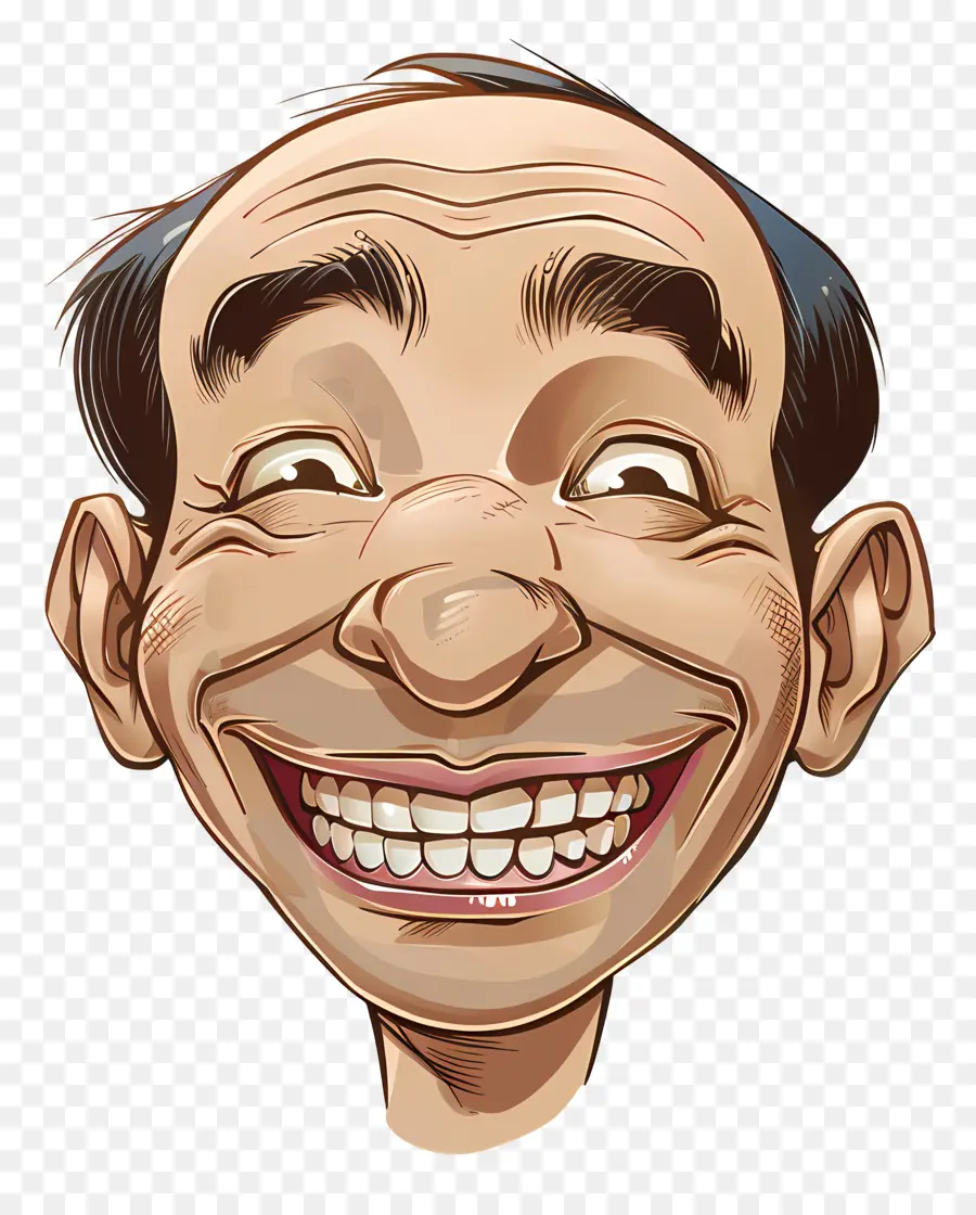 Tête D'homme Souriant，Visage D'homme De Dessin Animé PNG