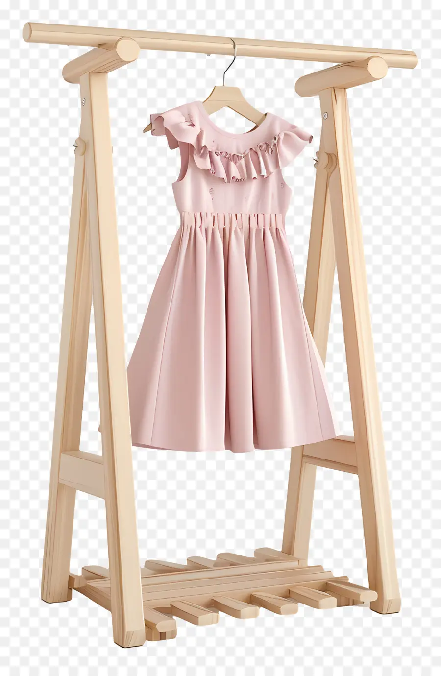 Portant à Vêtements Debout，Robe Rose PNG