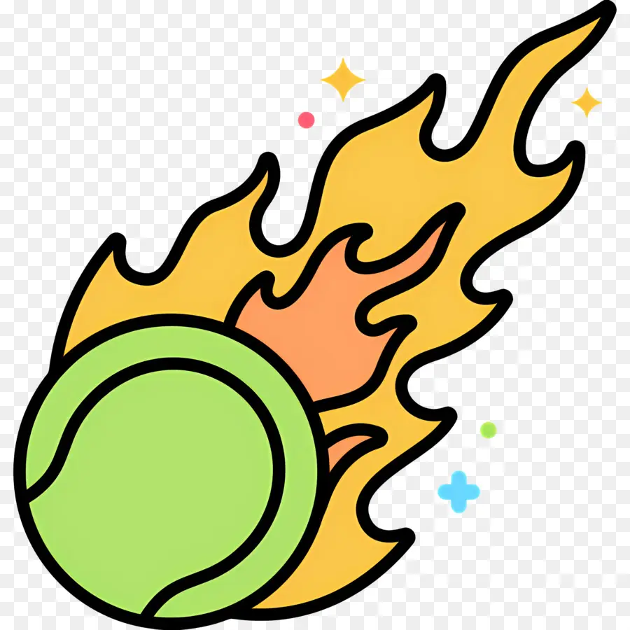 Balle De Tennis，Flamme PNG