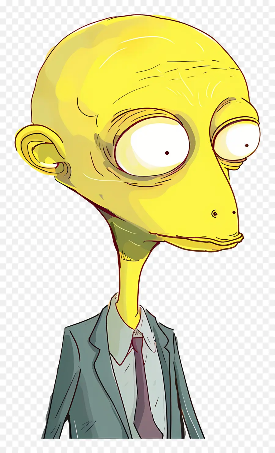 M Burns，Personnage Extraterrestre Jaune En Costume PNG