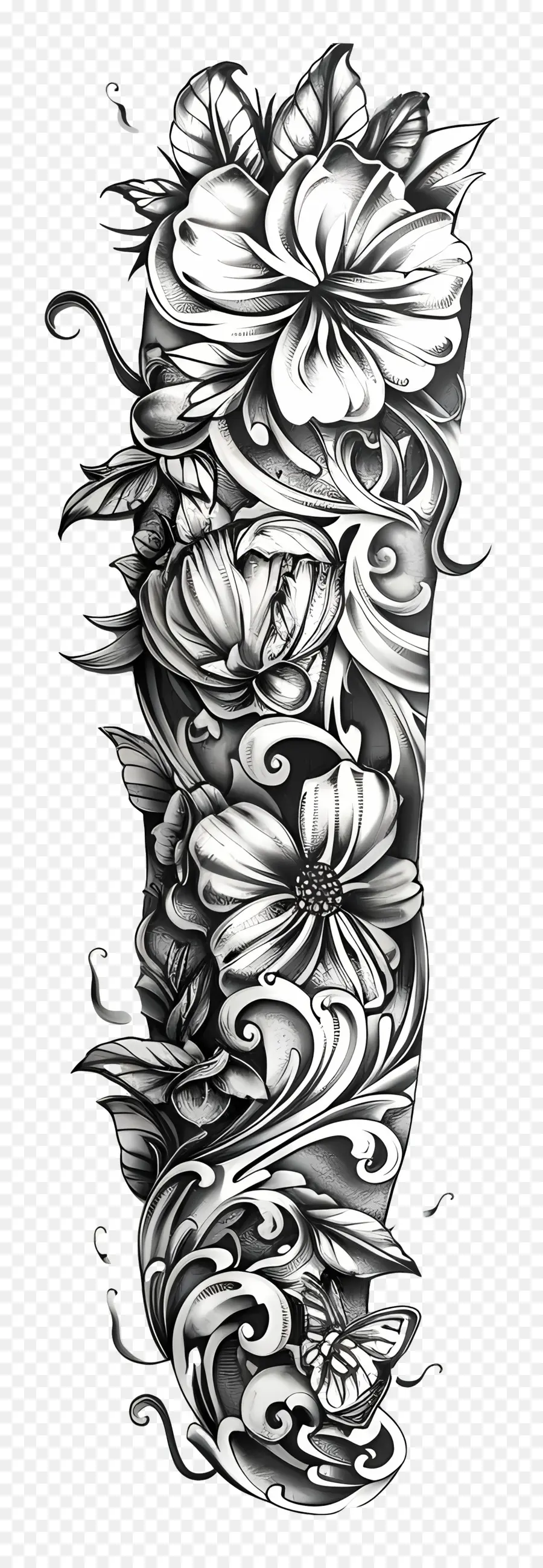 Tatouage Sur La Manche，Tatouage Floral PNG