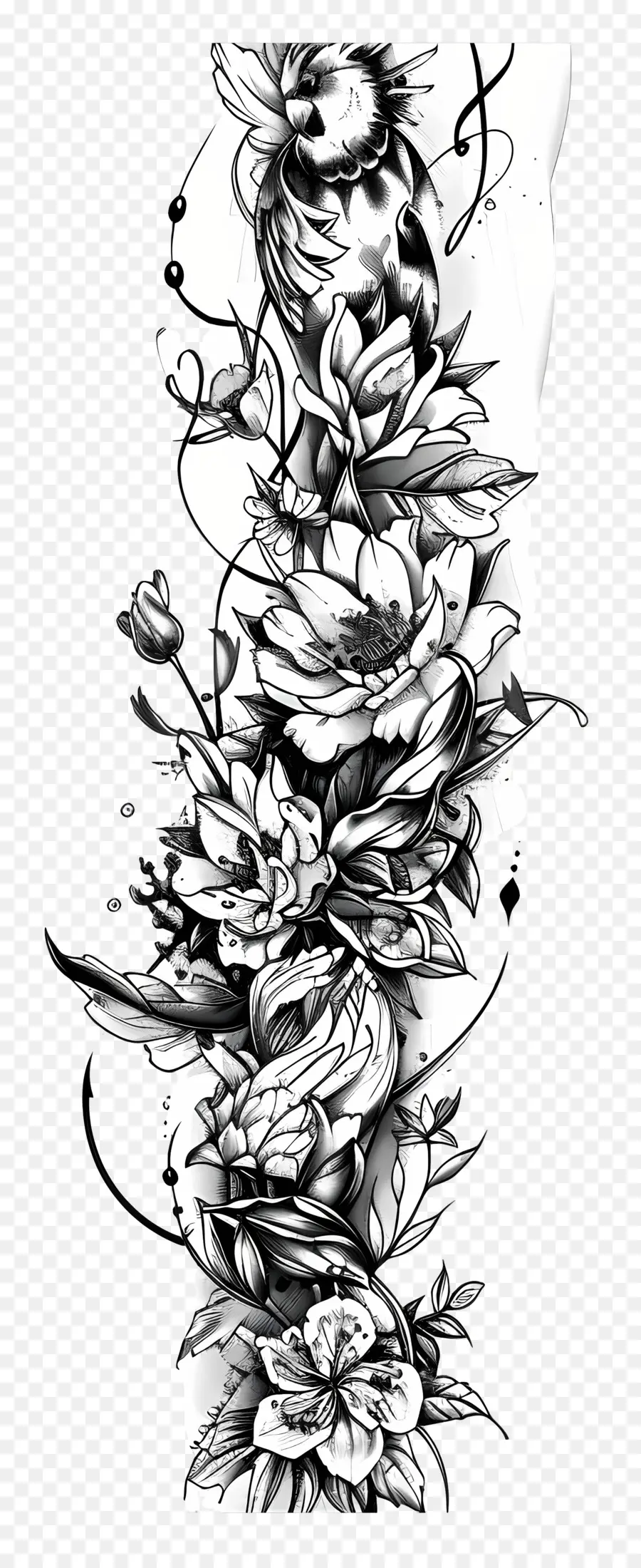 Tatouage Sur La Manche，Tatouage Floral PNG