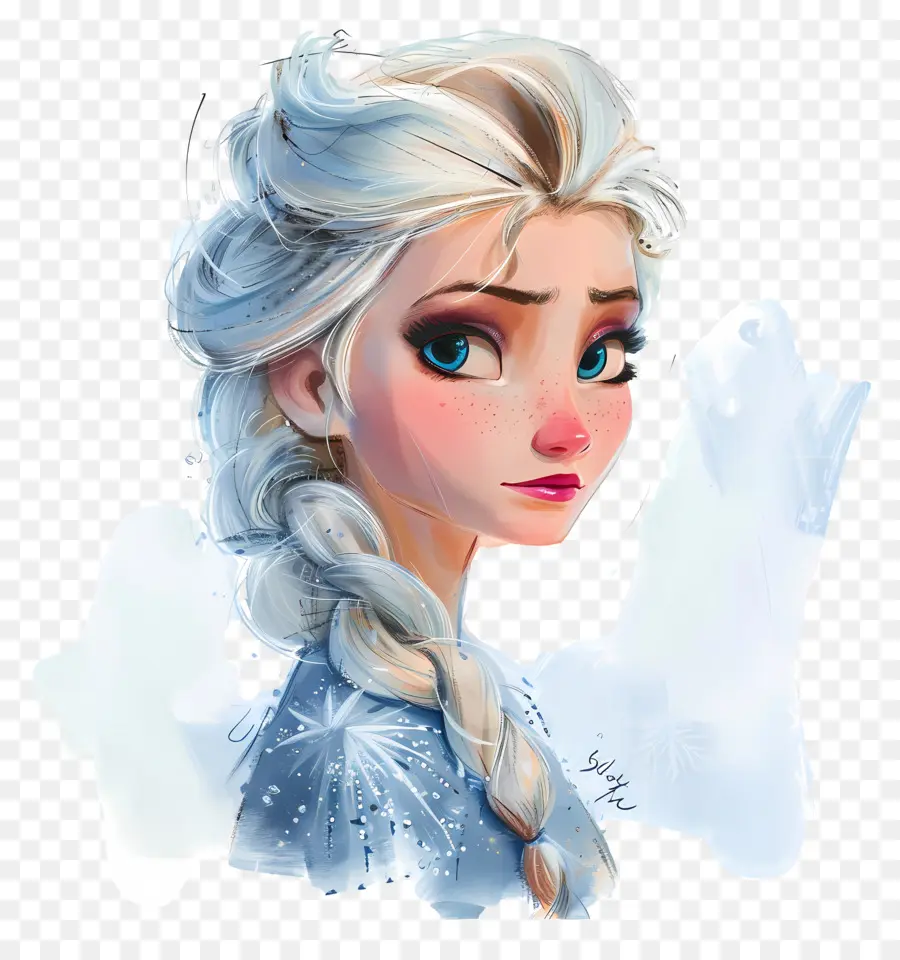 Princesse Elsa Congelée，Fille Blonde PNG