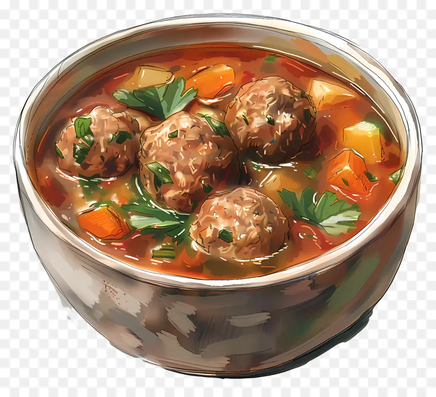 Soupe Aux Boulettes De Viande，Soupe PNG