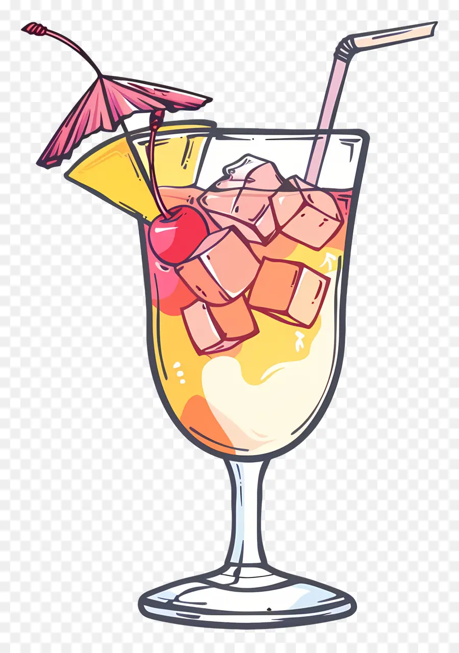 Cocktail Alcoolisé Tropical，Cocktail PNG