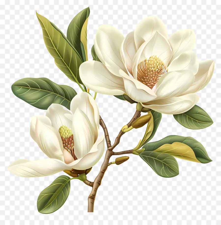 Fleurs De Magnolia Blanc，Fleurs Blanches PNG