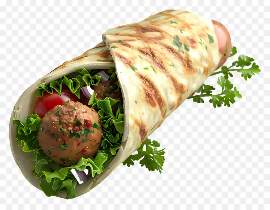 Roulé Aux Falafels，Sandwich Roulé PNG