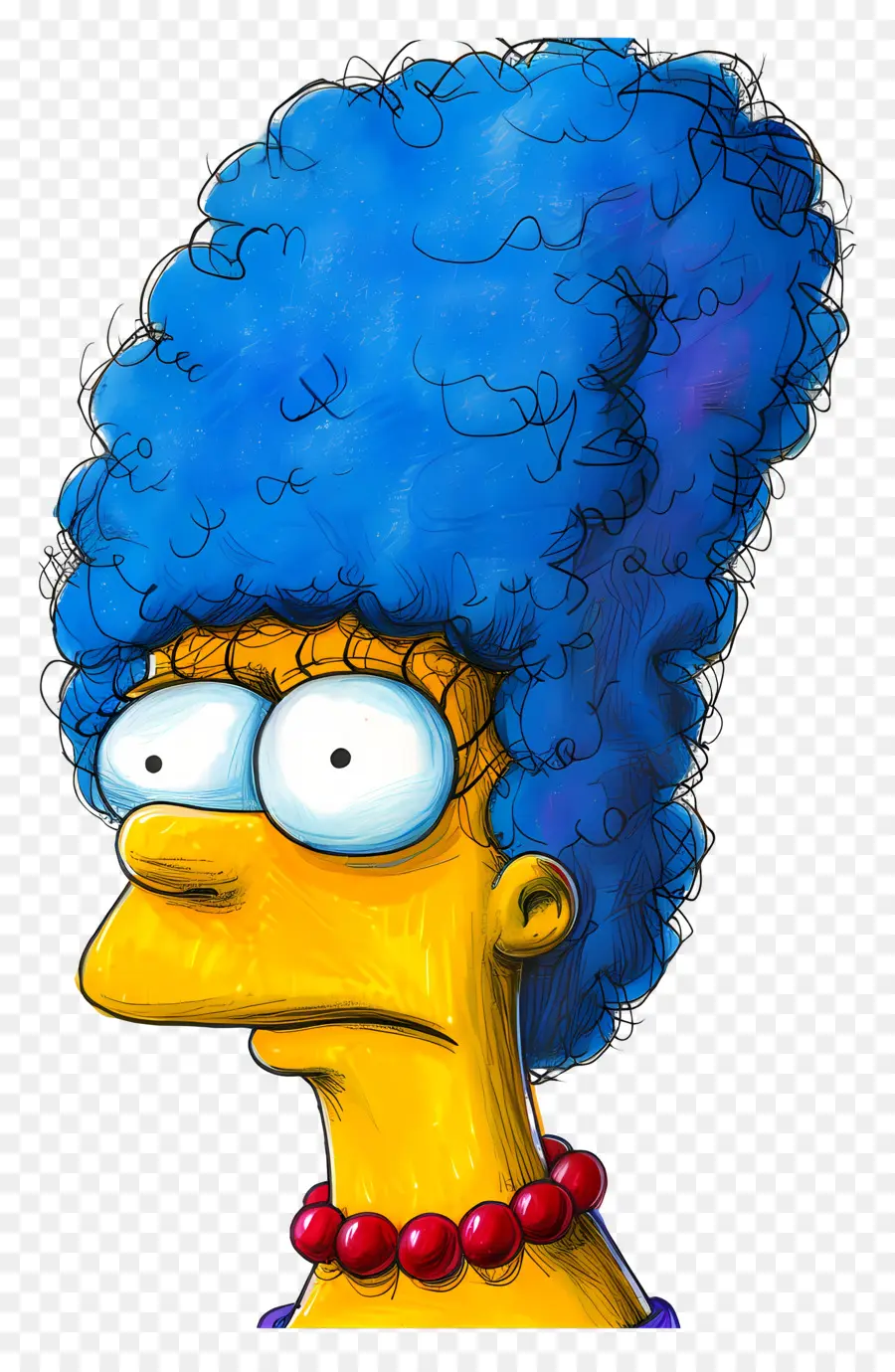 Marge Simpson，Personnage De Dessin Animé Aux Cheveux Bleus PNG