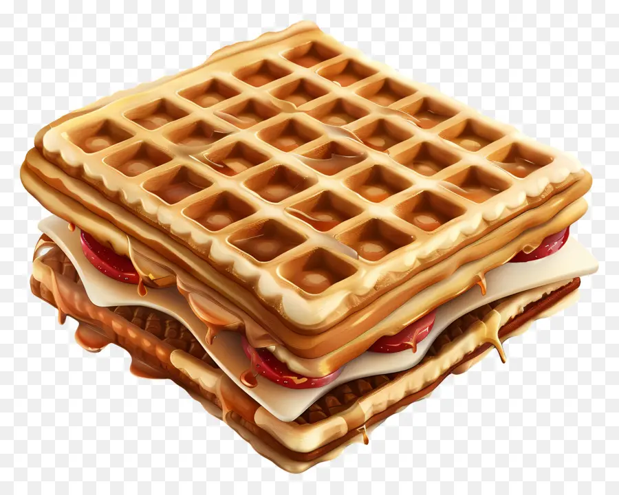 Sandwich Aux Gaufres，Gaufre PNG