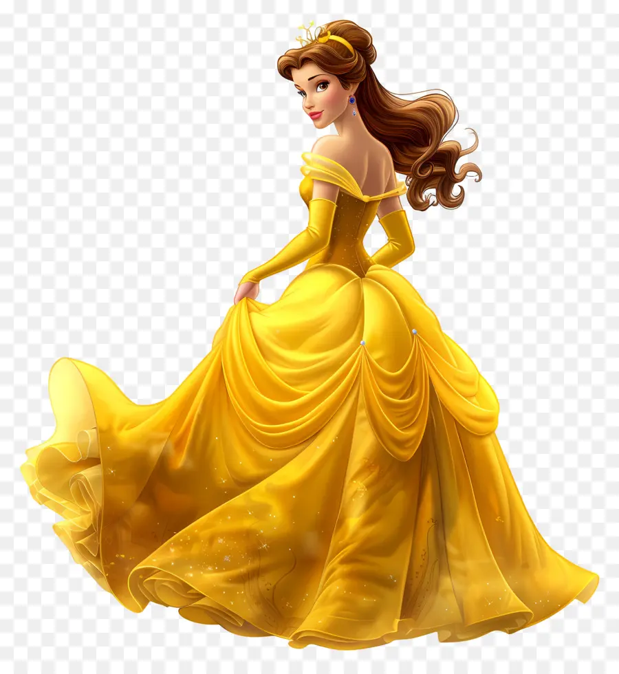 Belle Princesse，Princesse En Robe Jaune PNG