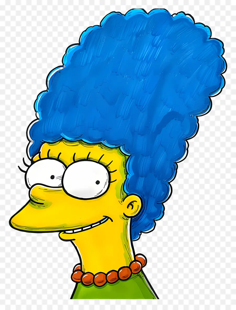 Marge Simpson，Personnage Aux Cheveux Bleus Avec Des Lunettes PNG