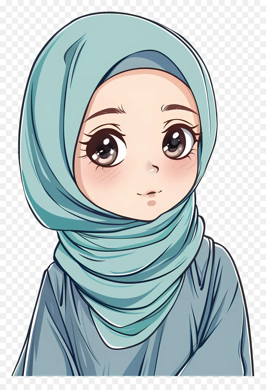 Fille De Dessin Animé Hijab，Fille En Hijab PNG