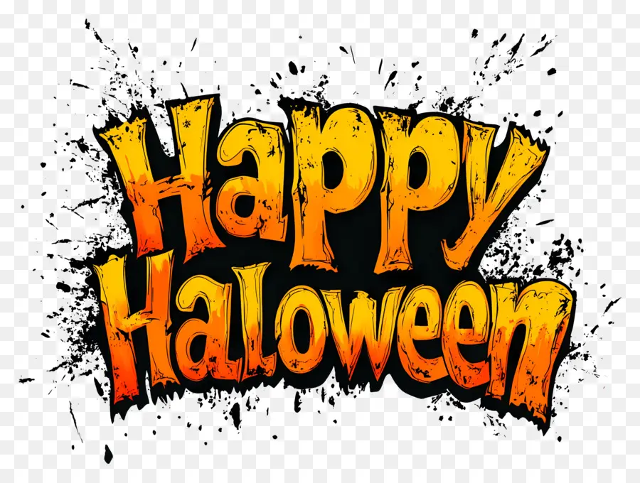 Joyeux Halloween，Texte Joyeux Halloween PNG