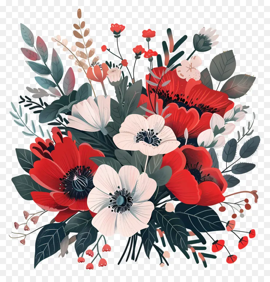 Bouquet De Fleurs，Fleurs Colorées PNG