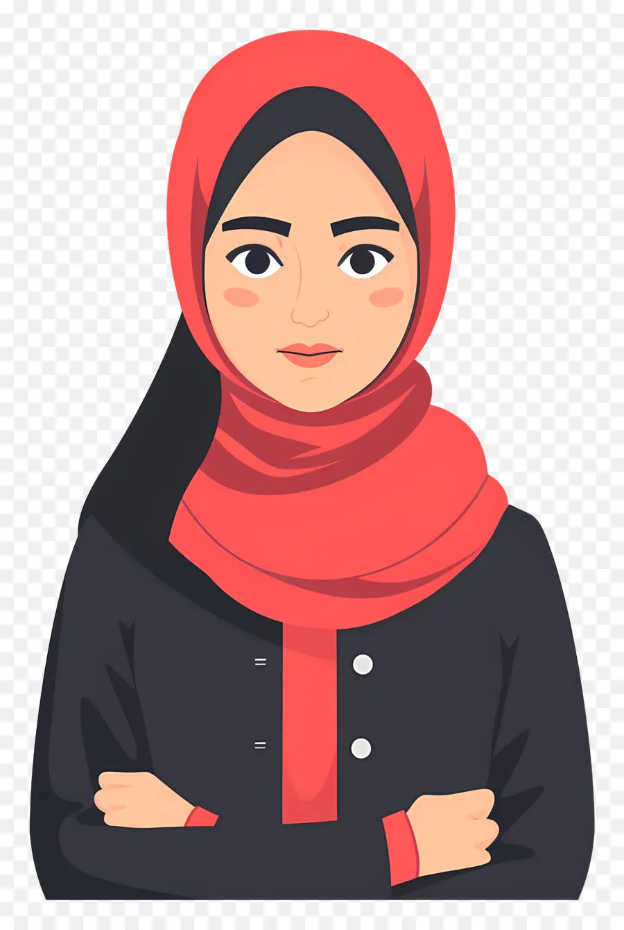 Fille De Dessin Animé Hijab，Femme En Hijab Rouge PNG