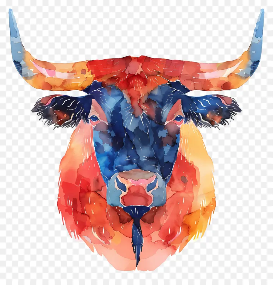 Visage De Taureau，Taureau Coloré PNG