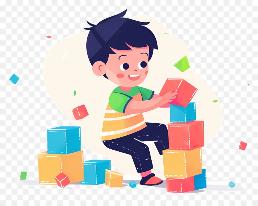 Enfant Jouant Des Blocs，Enfant Jouant Avec Des Blocs PNG