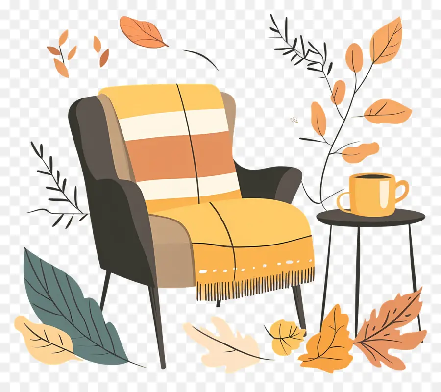 Automne Douillet，Chaise Confortable PNG