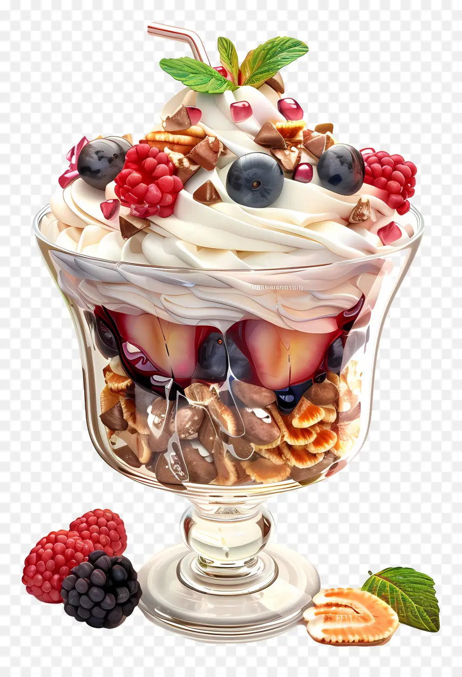 Parfait Au Yaourt，Sundae PNG