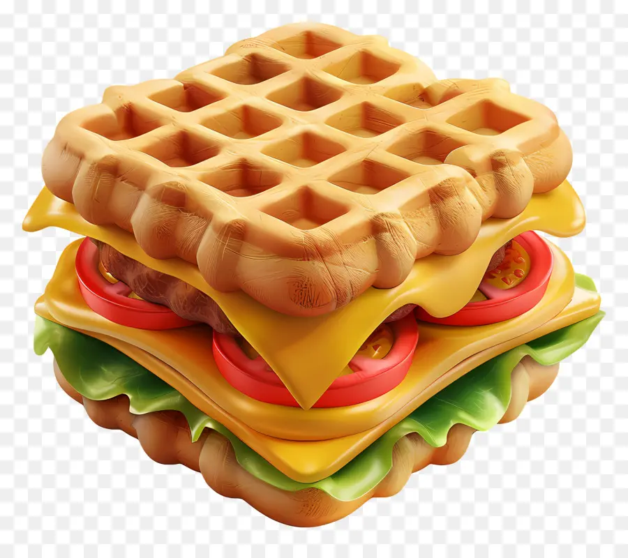 Sandwich Aux Gaufres，Gaufre PNG