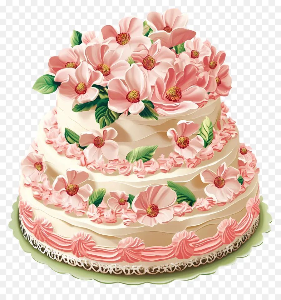 Décoration De Gâteaux，Gâteau Aux Fleurs PNG