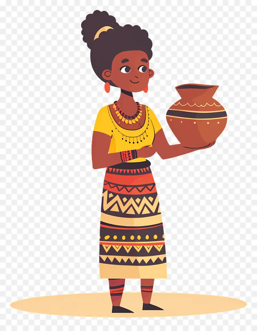 Femme Autochtone Africaine，Femme Avec Pot PNG