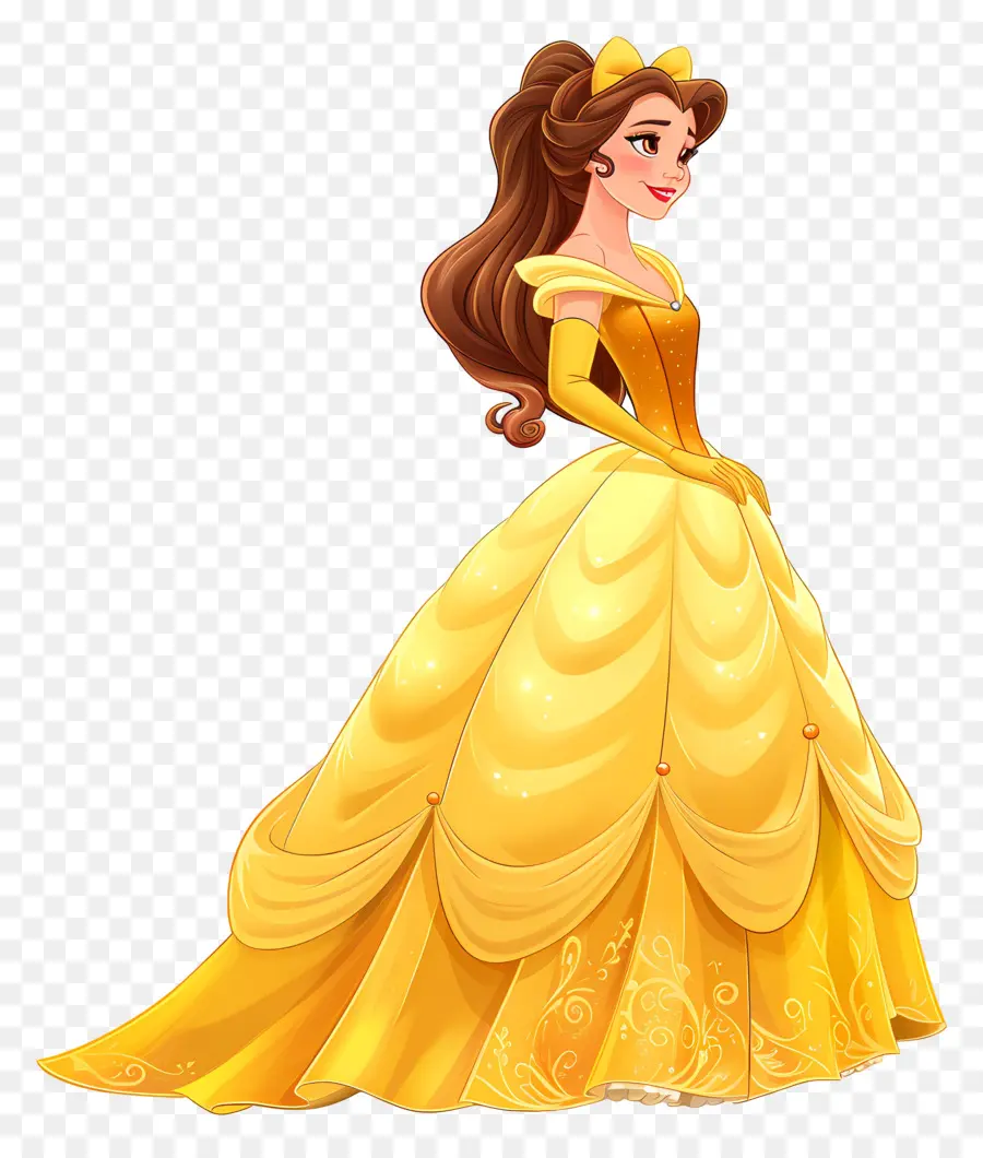 Belle Princesse，Princesse En Robe Jaune PNG