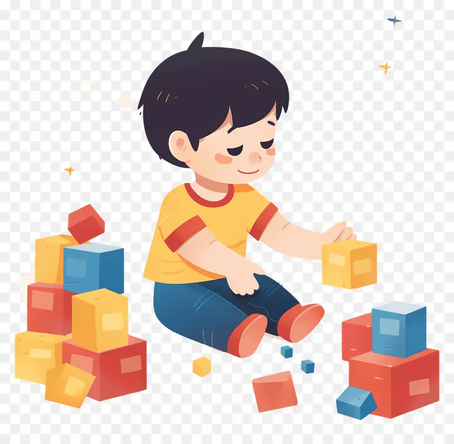 Enfant Jouant Des Blocs，Enfant Qui Joue PNG