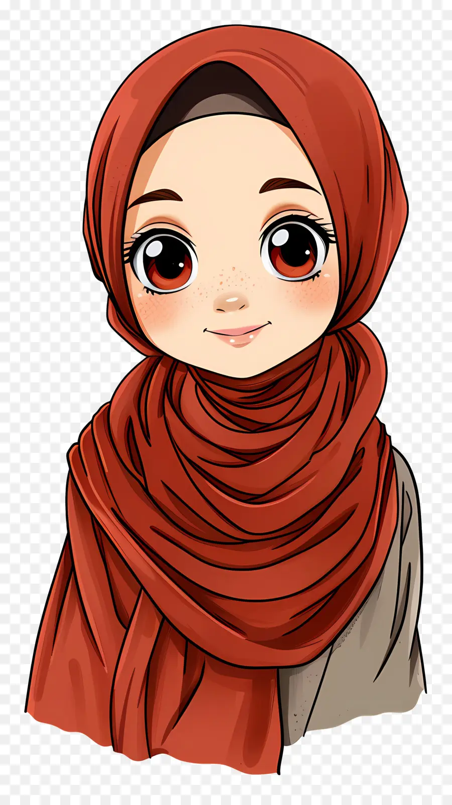 Jolie Fille Hijab，Fille En Hijab Rouge PNG