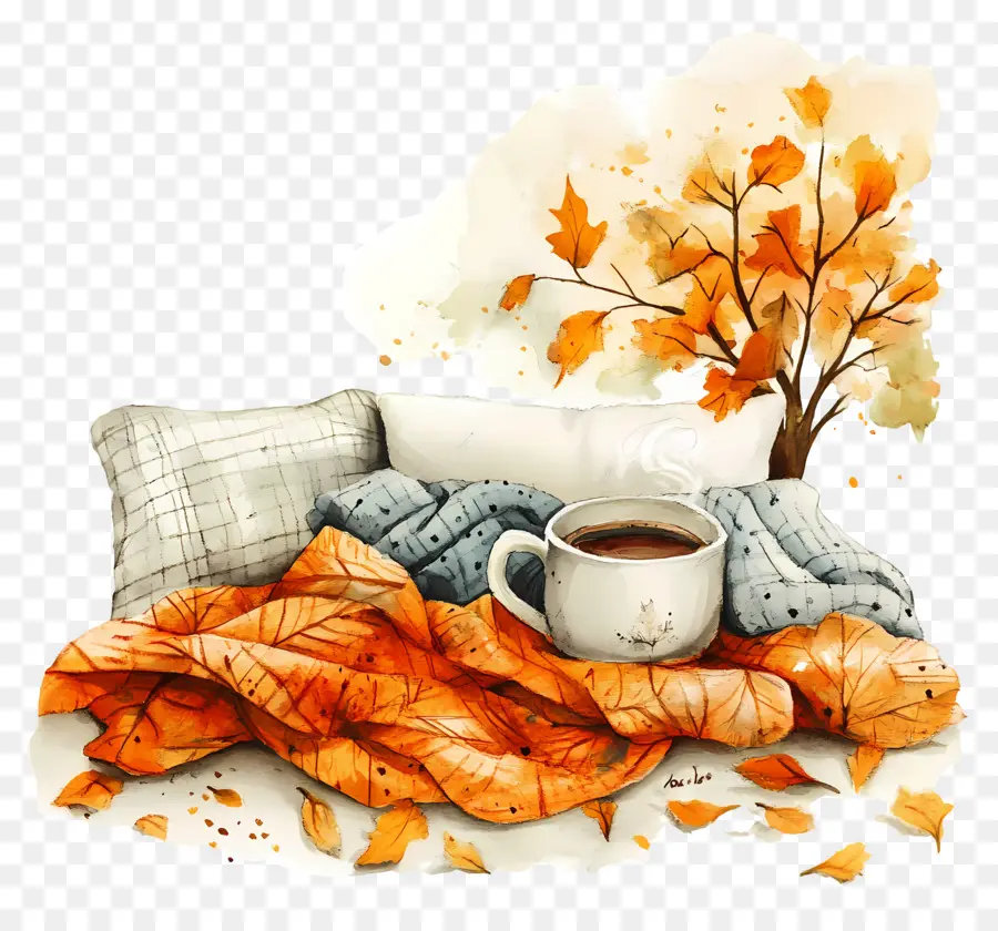 Automne Douillet，Scène D'automne Confortable PNG