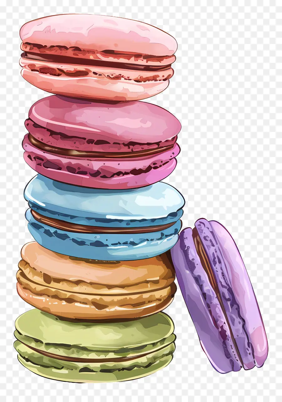 Pile De Macarons，Macarons Colorés PNG