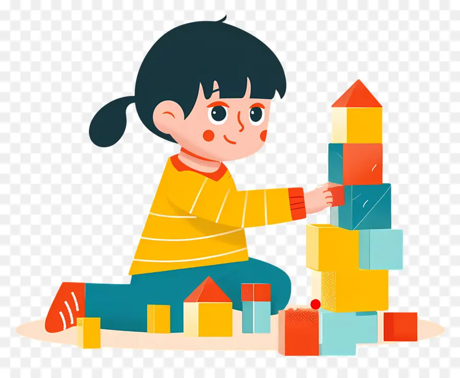 Enfant Jouant Des Blocs，Enfant Jouant Avec Des Blocs PNG