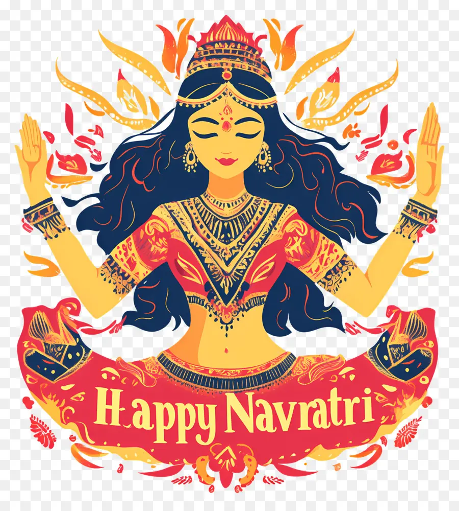 Joyeux Navratri，Femme Navratri PNG