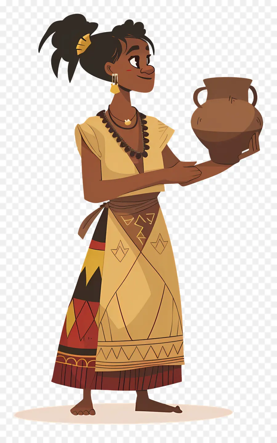 Femme Autochtone Africaine，Femme Avec Pot PNG