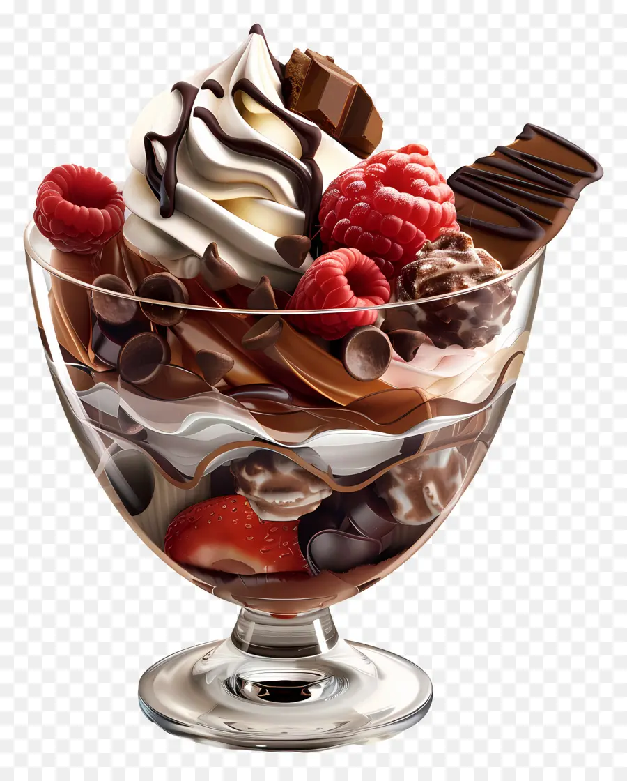 Parfait Au Chocolat，Coupe Glacée Au Chocolat PNG