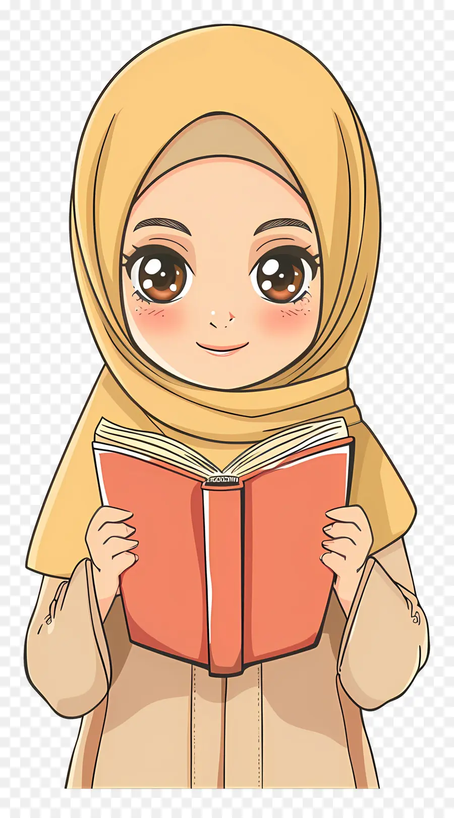 Fille Hijab Tenant Un Livre，Fille Lisant PNG