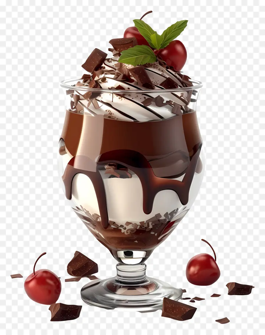 Parfait Au Chocolat，Coupe Glacée Au Chocolat PNG