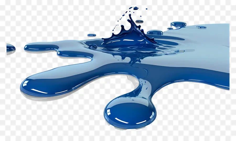 Flaque D'eau，Éclaboussure De Peinture Bleue PNG